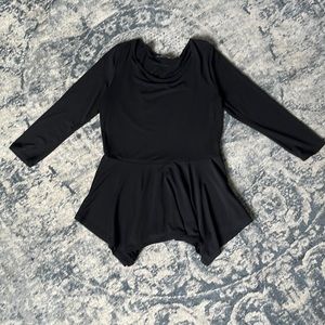 Black Peplum Long Sleeve Blouse Size S